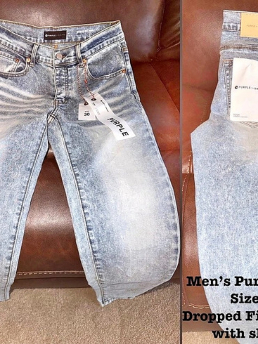 Purple Brand Dropped Fit Mid Rise with Slim Leg Slim Jeans Blue Waist 30